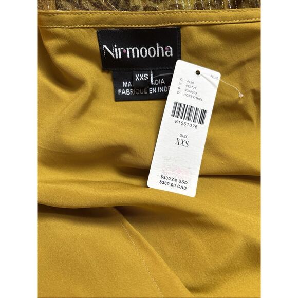 NEW Anthropologie Nirmooha One-Shoulder Shine Maxi Dress XXS Gold Beaded Boho - Picture 8 of 13